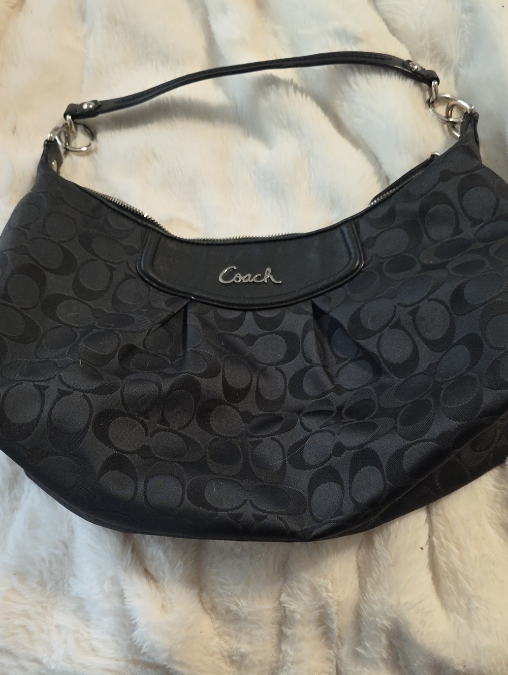 Coach Black Signature Monogram Shoulder Bag